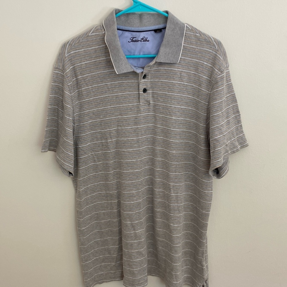Tasso Elba collared shirt polo size large